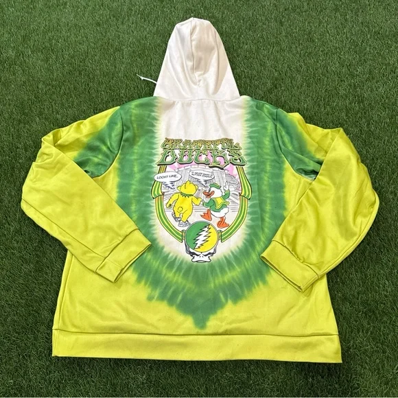 Oregon Tie-Dye Pullover Hoodie - Yellow & Green - Picture 10 of 15